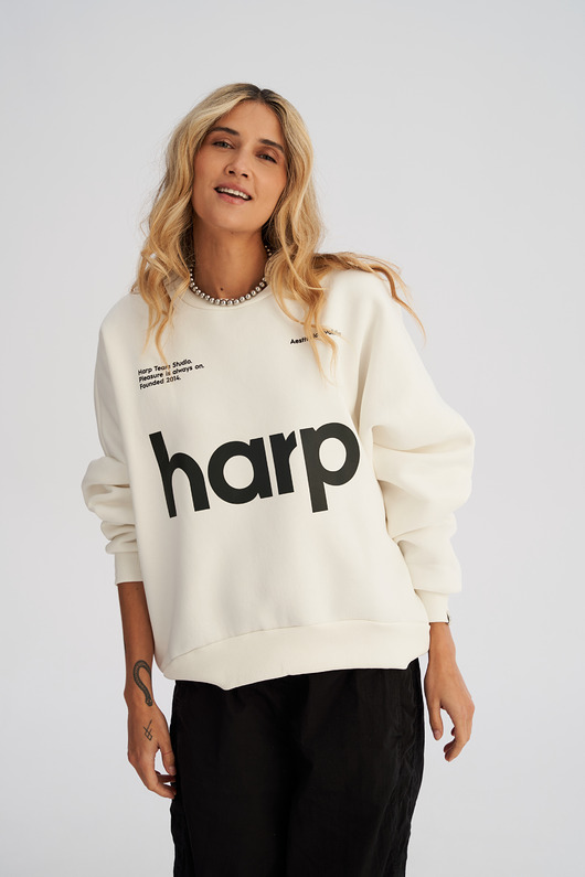 Bluza bez kaptura LOOSE FIT bone HARP damska