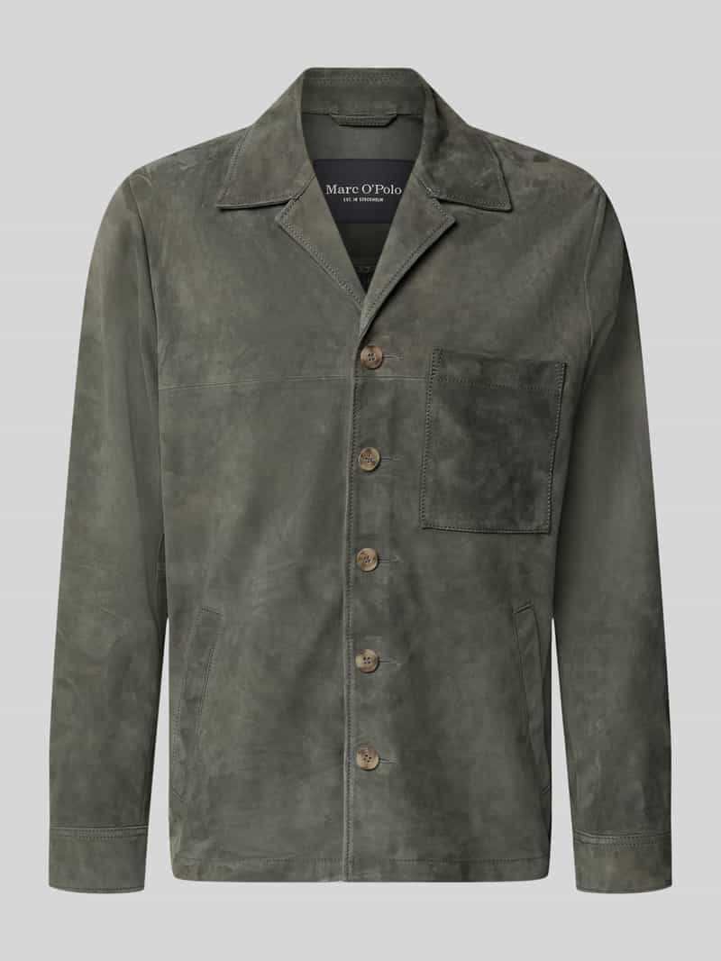 Kurtka skórzana z koziej skóry w kroju regular fit z brustaszą