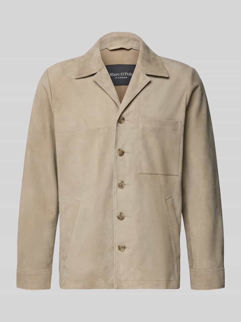 Kurtka skórzana z koziej skóry w kroju regular fit z brustaszą