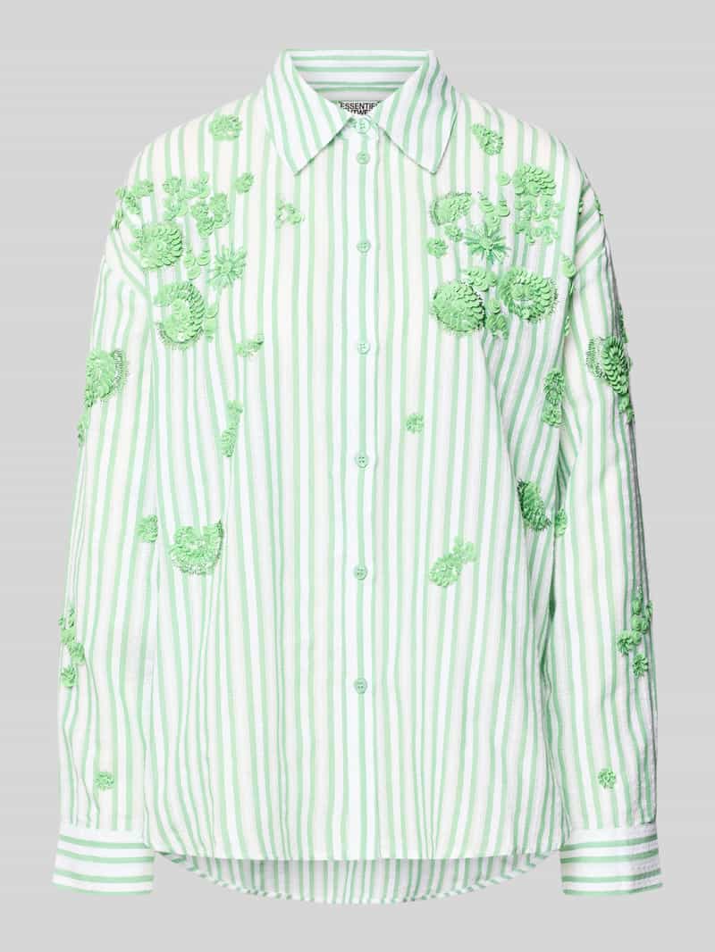 Bluzka koszulowa o kroju loose fit z czystej bawełny model 'JULIETA'