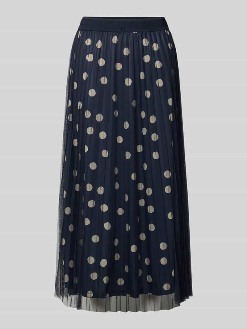 Lekko rozkloszowana spódnica midi w grochy