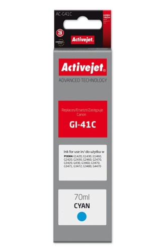 Activejet AC-G41C Tusz Buteleczka z atramentem (zamiennik Canon GI-41C 4543C001; Supreme; 70 ml; niebieski)