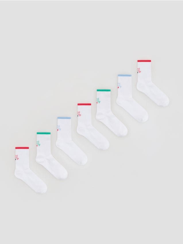 Reserved - Bawełniane skarpetki 7 pack - biały