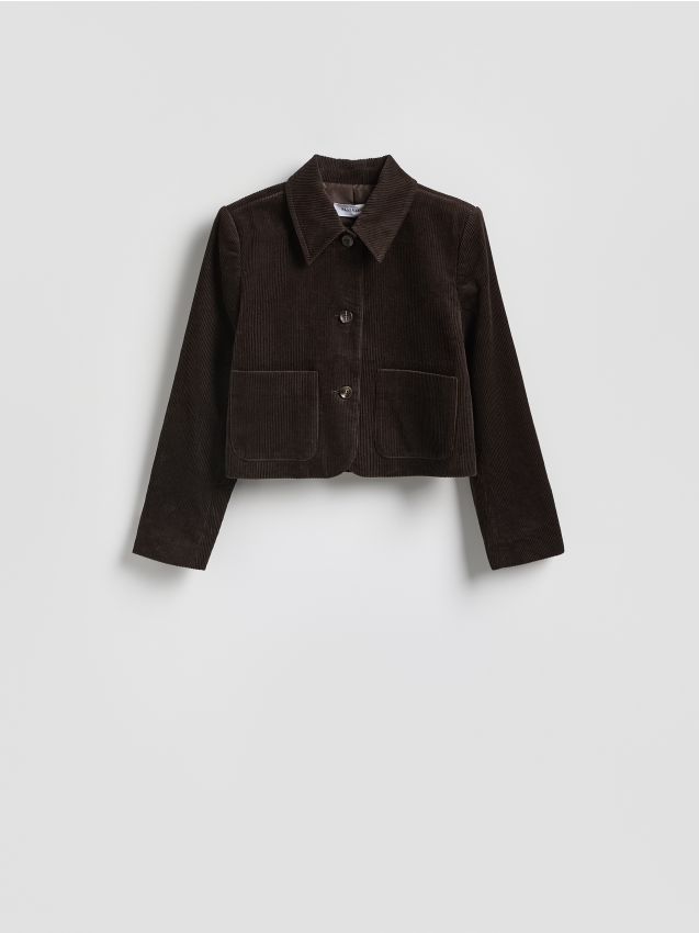 Reserved - Sztruksowa marynarka - ciemnobrązowy