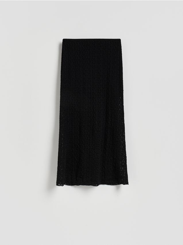 Reserved - Koronkowa spódnica maxi - czarny