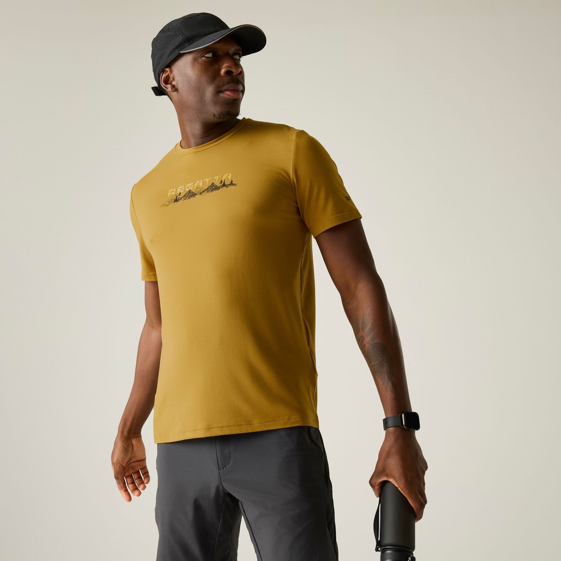 Regatta Koszulka męska Fingal Stretch Graphic Brązowy, Rozmiar: XL