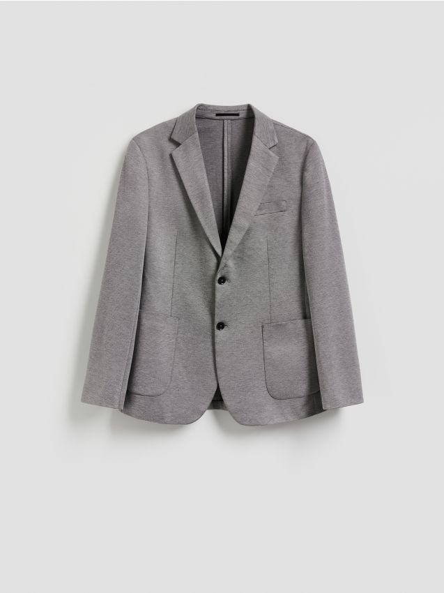 Reserved - Marynarka slim fit z dodatkiem wiskozy - czarny