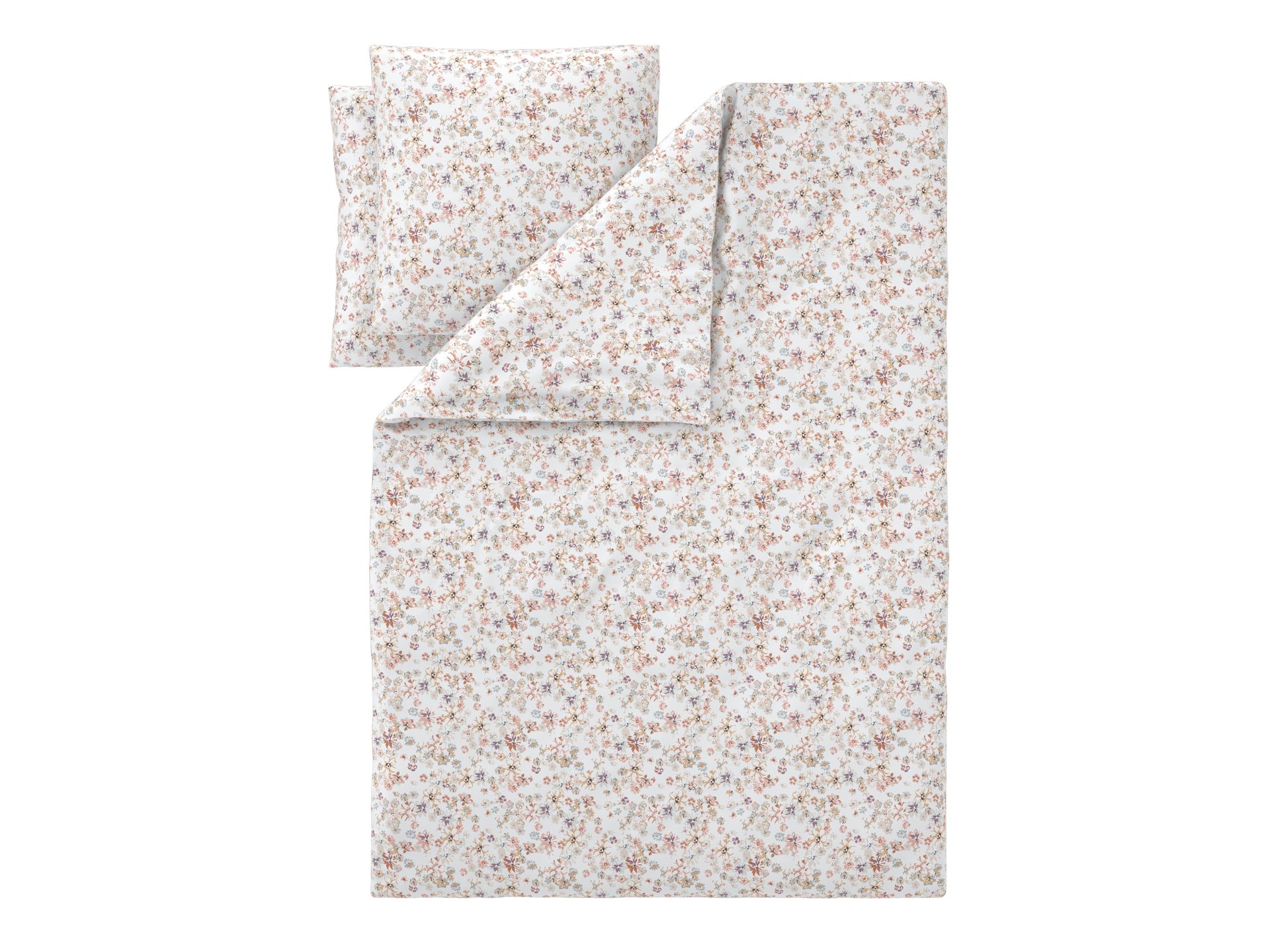 LIVARNO® Pościel satynowa z bawełny, 220 x 200 cm (Kwiaty/ biały)