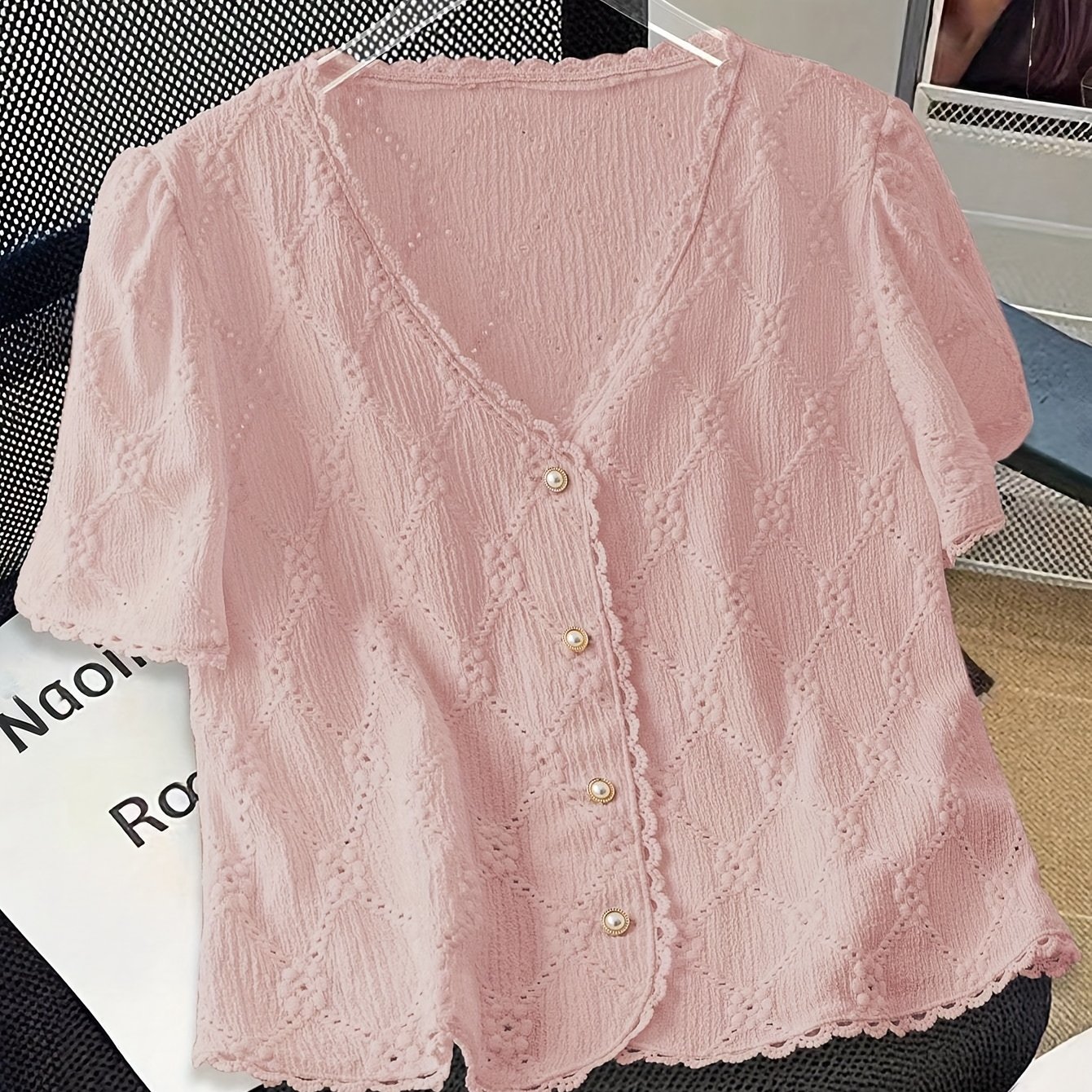 TEMU Koszulka Damska z Krótkim Rękawem w Prostym Kolorze do Codziennego Użytku, Modna i Praktyczna