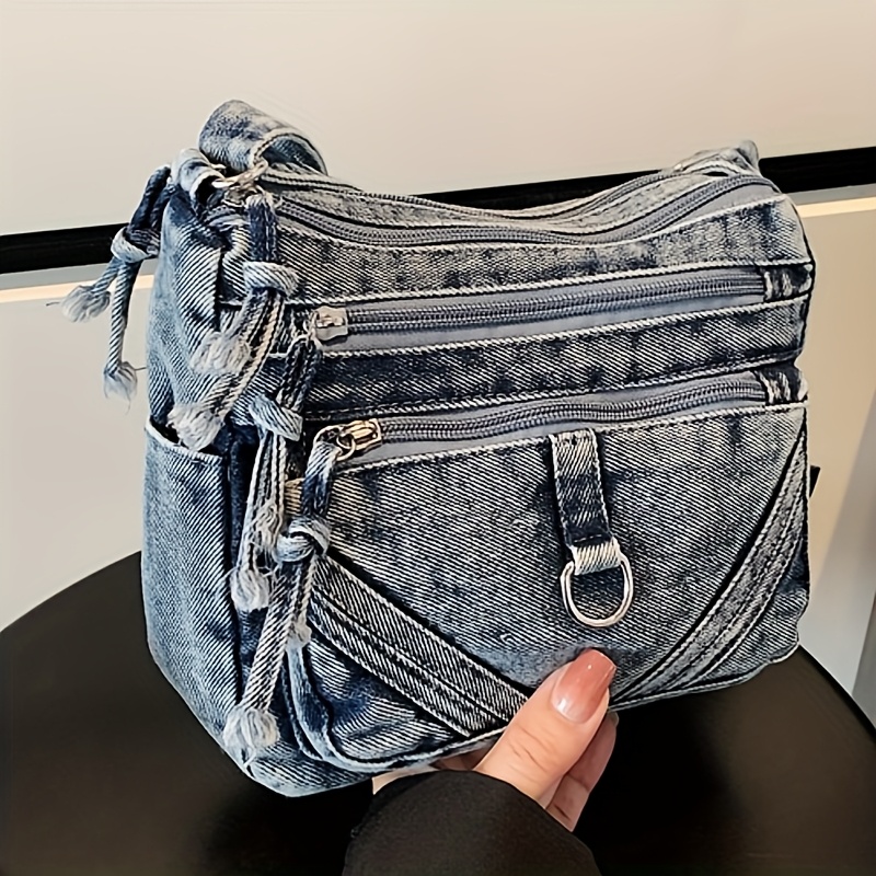 TEMU Damska Mini Torba Krzyżówka z Regulowanym Paskiem i Zamkiem Błyskawicznym - Przestronne Wnętrze na Gotówkę/Karty - Lekka Torebka na Codzienność,