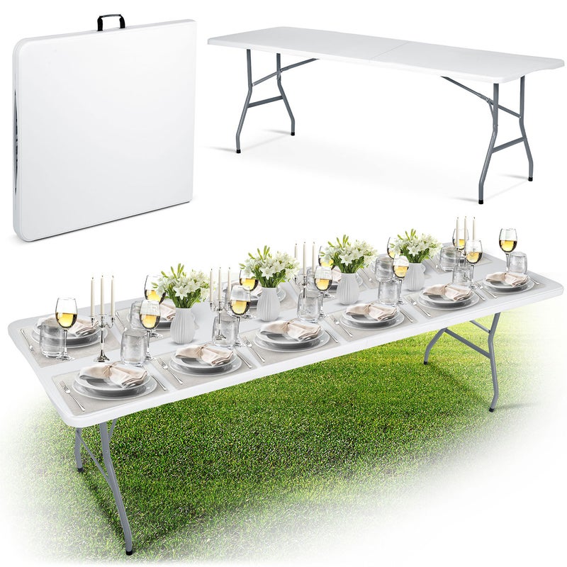 Rozkładany stół ogrodowy Plonos PL-401 cateringowy bankietowy składany walizka 244 cm