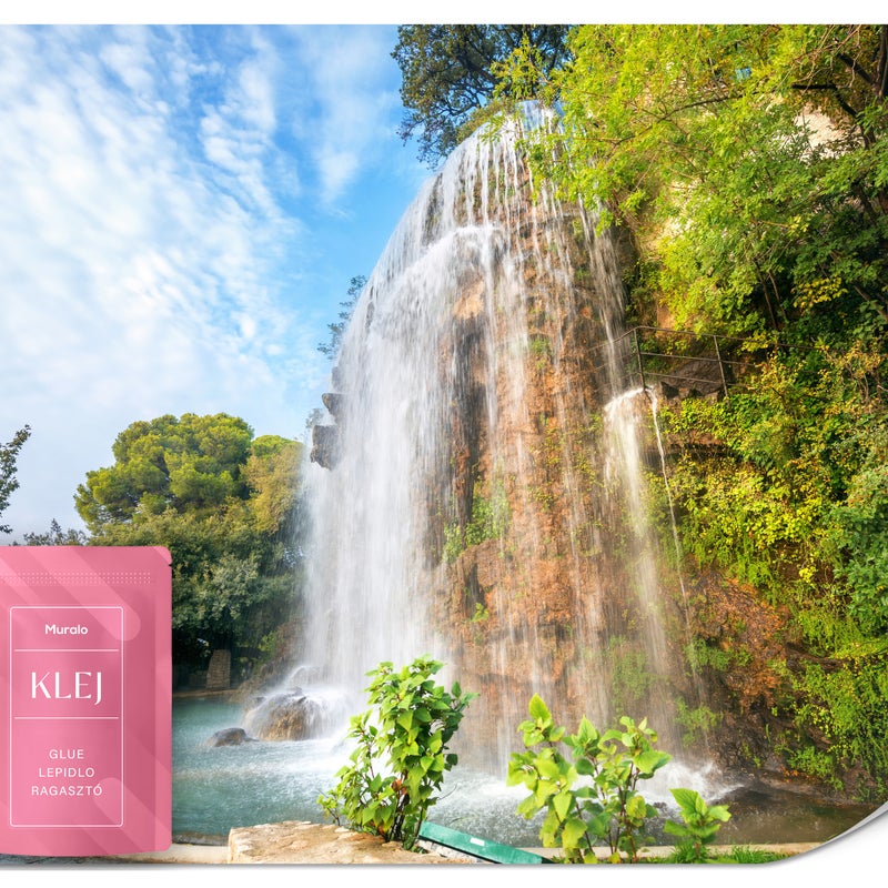 FOTOTAPETA DO SALONU SYPIALNI WODOSPAD KASKADA DRZEWA NATURA 3D 450x315