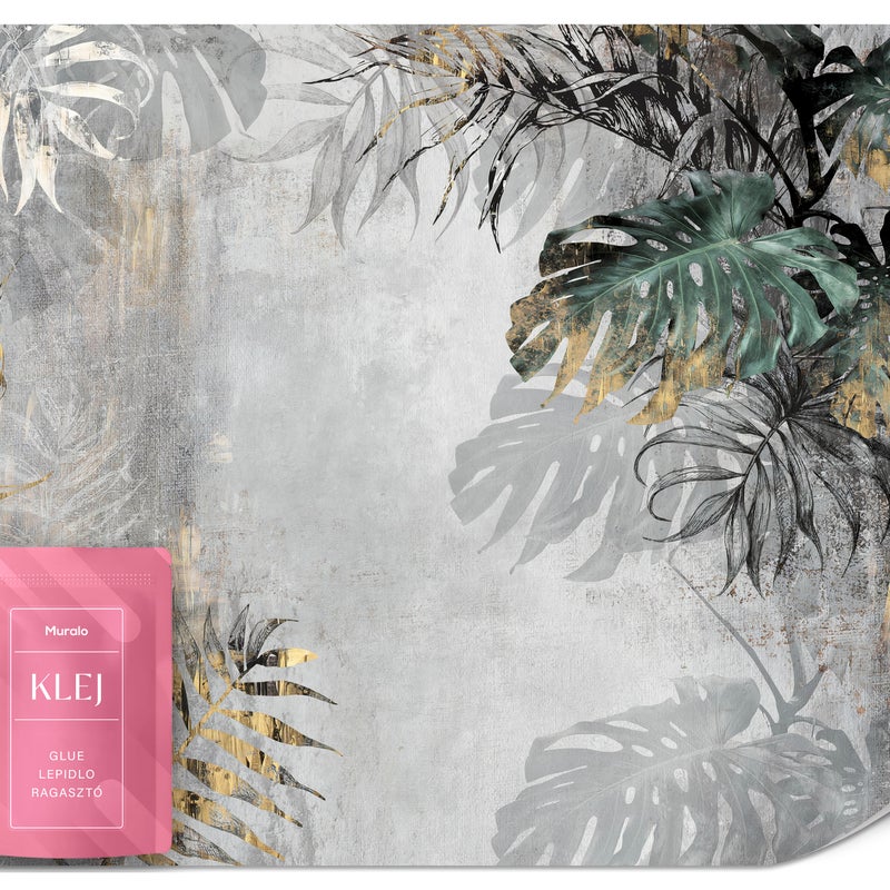 FOTOTAPETA LIŚCIE MONSTERA BETON TAPETA NA ŚCIANĘ DO SALONU KUCHNI 400x280