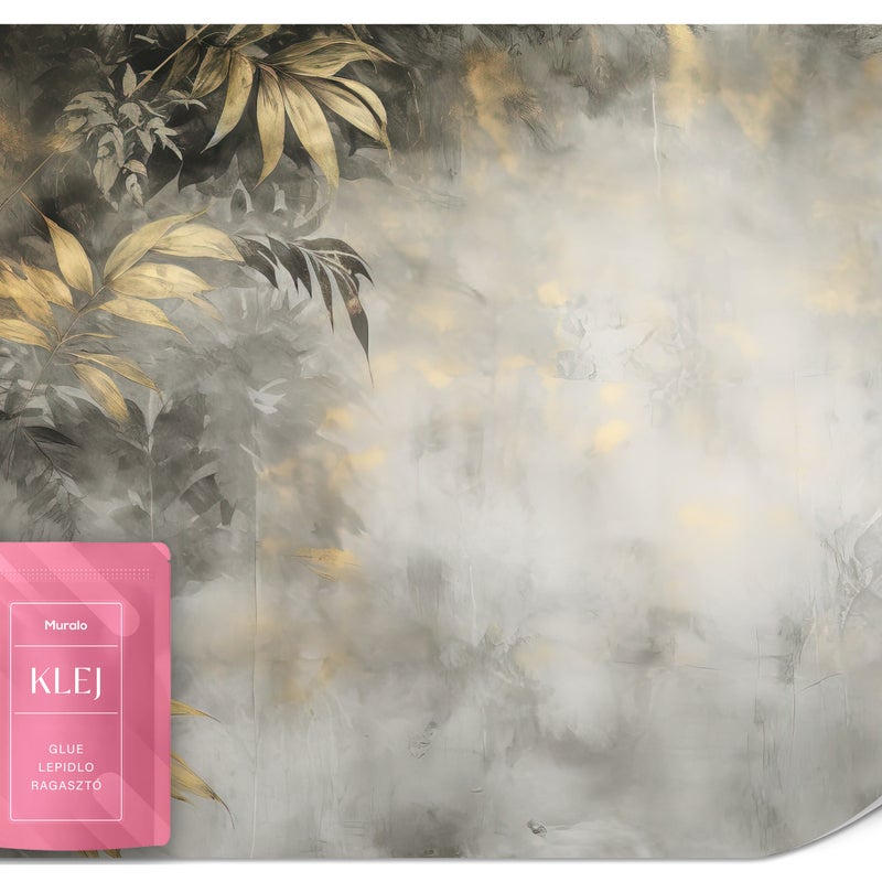 FOTOTAPETA KWIATY LIŚCIE TAPETA BETON NA ŚCIANĘ DO SYPIALNI SALONU 300x210