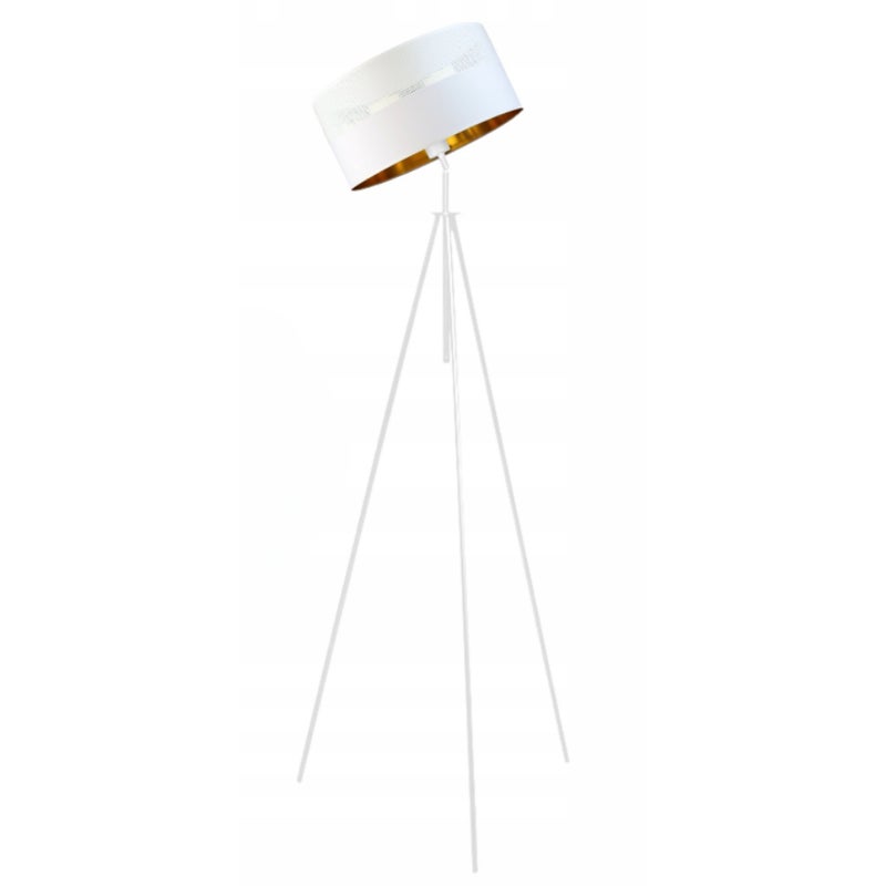 Lampa stojąca podłogowa przegubowa regulowana trójnóg z abażurem walec DECO