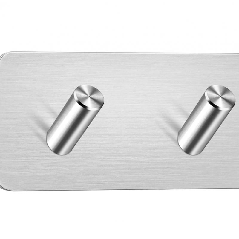 2 samoprzylepne haczyki ze stali nierdzewnej – wodoodporne uchwyty na ręczniki do łazienki, nie wymagają wiercenia, łatwe w montażu