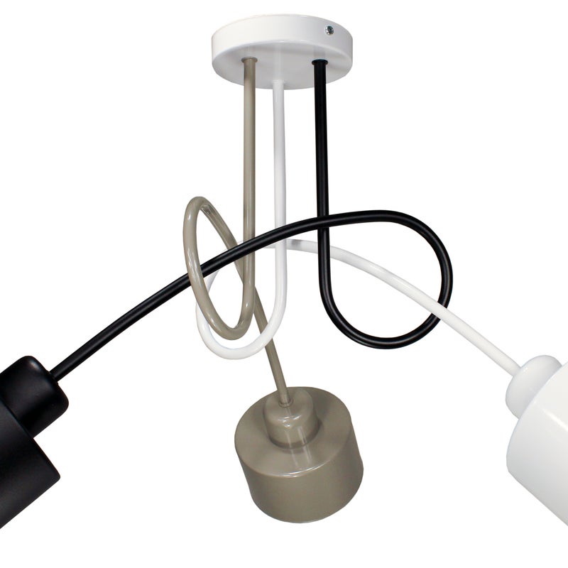 Lampa DECORI Edison Max 3 Loft Biały Szary Czarny, 1 szt