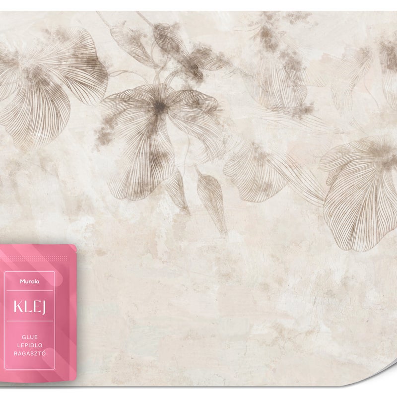 FOTOTAPETA ŚCIENNA DO SALONU LIŚCIE NATURA BEŻOWA TAPETA STYL BOHO 450x315