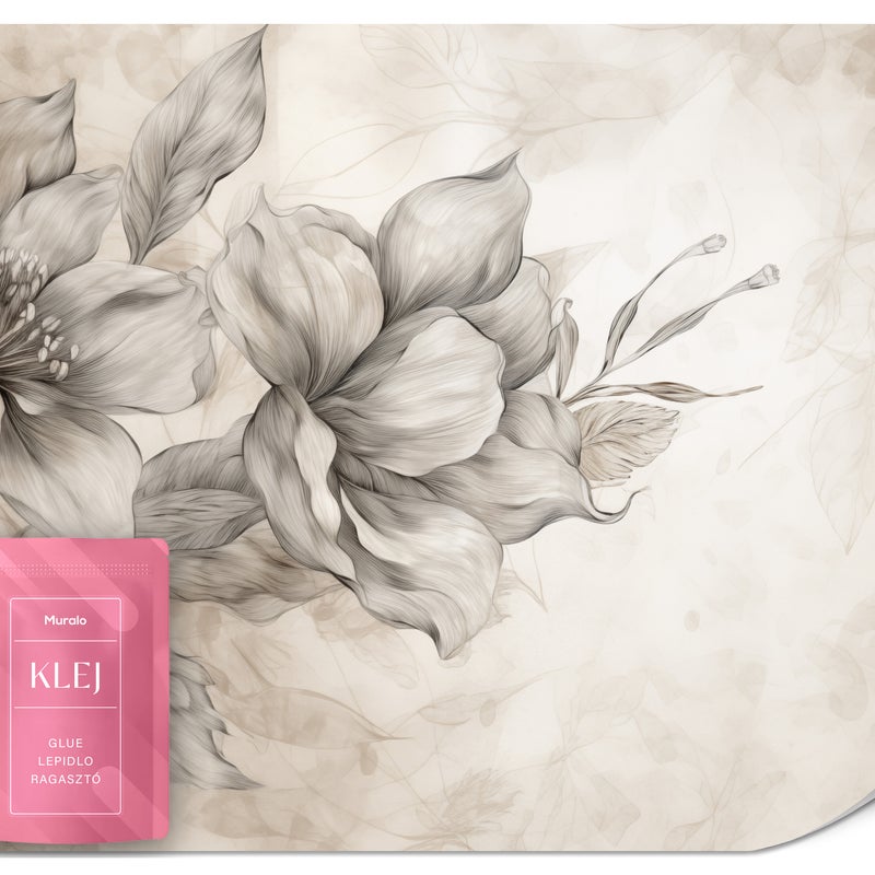 FOTOTAPETA DO SALONU SYPIALNI ABSTRAKCJA KWIATY STYL BOHO NATURA 150x105