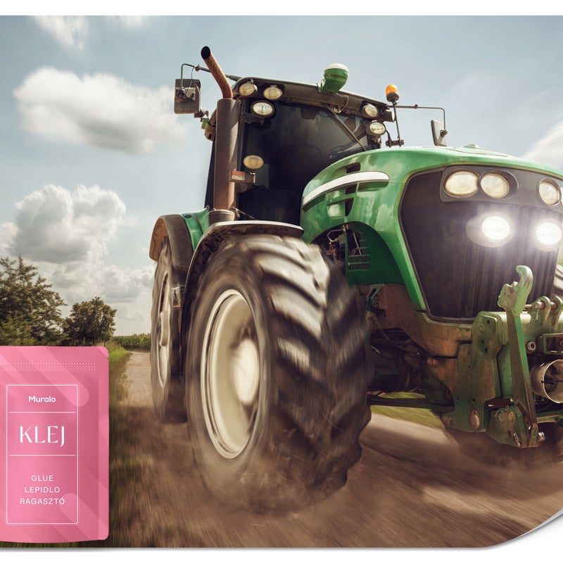 FOTOTAPETA DLA CHŁOPCA ZIELONY TRAKTOR POLE FARMA TAPETA DLA DZIECI 500x350