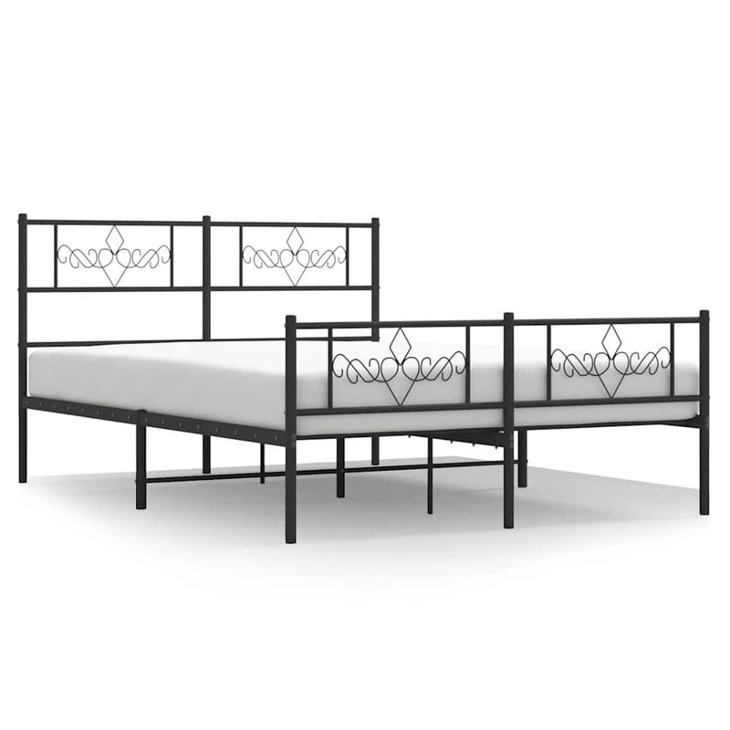 Łóżko Metalowe Czarne Rama Łóżka Ze Stelażem Do Sypialni Pokoju 150x200