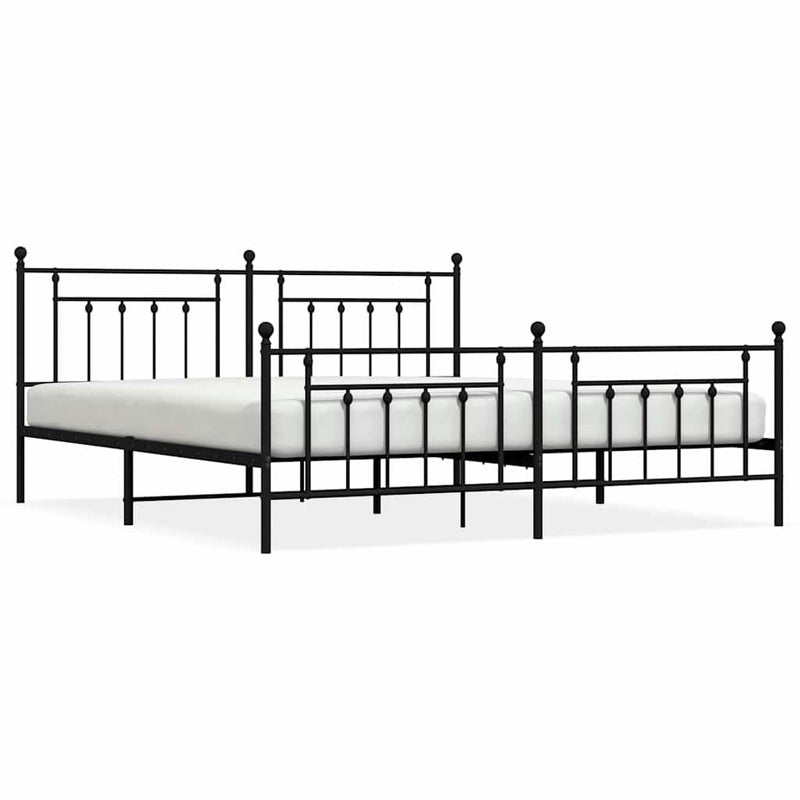 Łóżko Metalowe Czarne Rama Łóżka Ze Stelażem Do Sypialni Pokoju 193x203