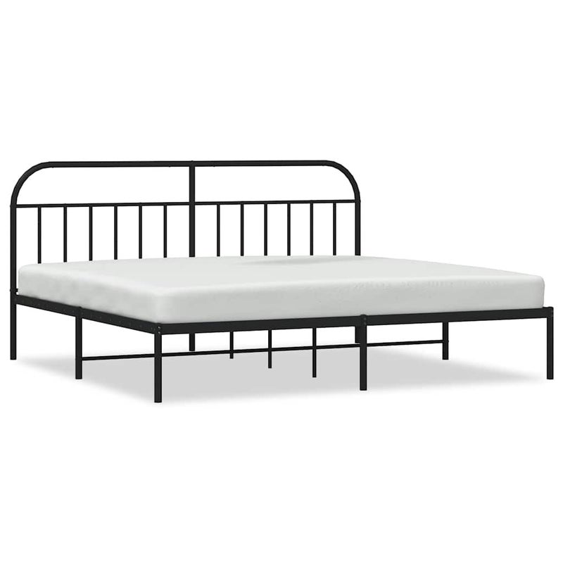 Łóżko Metalowe Czarne Rama Łóżka Ze Stelażem Do Sypialni Pokoju 193x203 cm