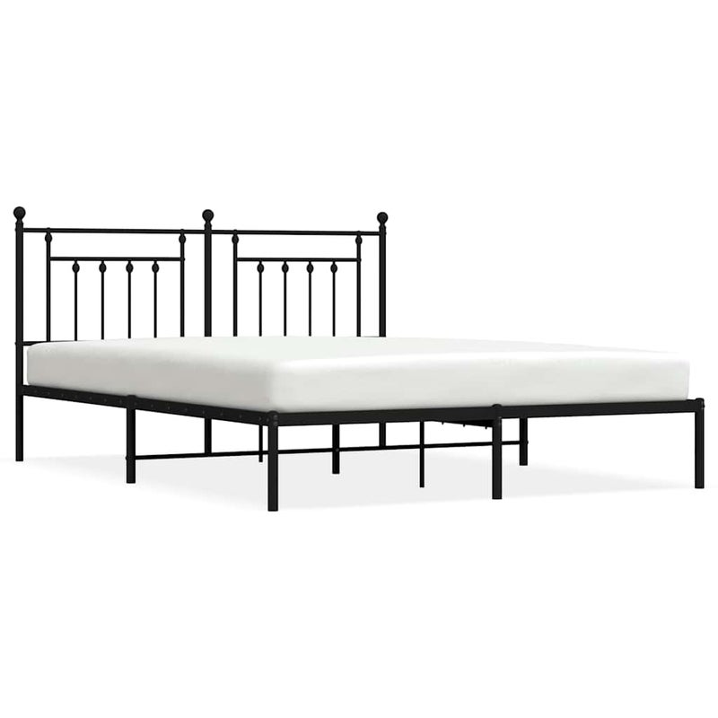 Łóżko Metalowe Czarne Rama Łóżka Ze Stelażem Do Sypialni Pokoju 183x213 cm