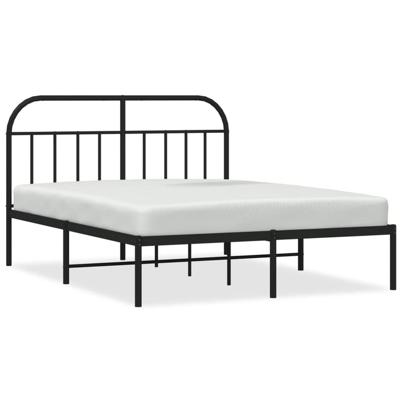 Łóżko Metalowe Czarne Rama Łóżka Ze Stelażem Do Sypialni Pokoju 140x190 cm