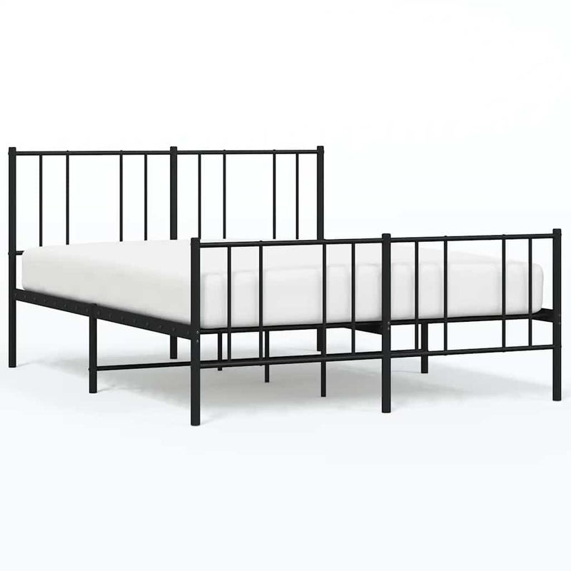 Łóżko Metalowe Czarne Rama Łóżka Ze Stelażem Do Sypialni Pokoju 140x190