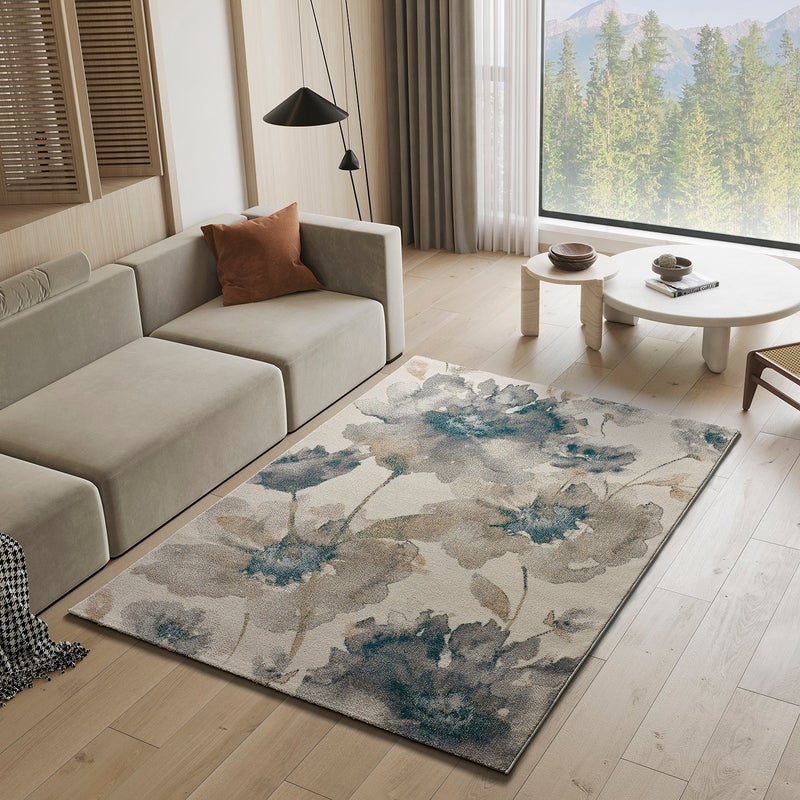 Prostokątny wielokolorowy dywan do wnętrz 140 x 200 cm SARA floral - ATTICGO