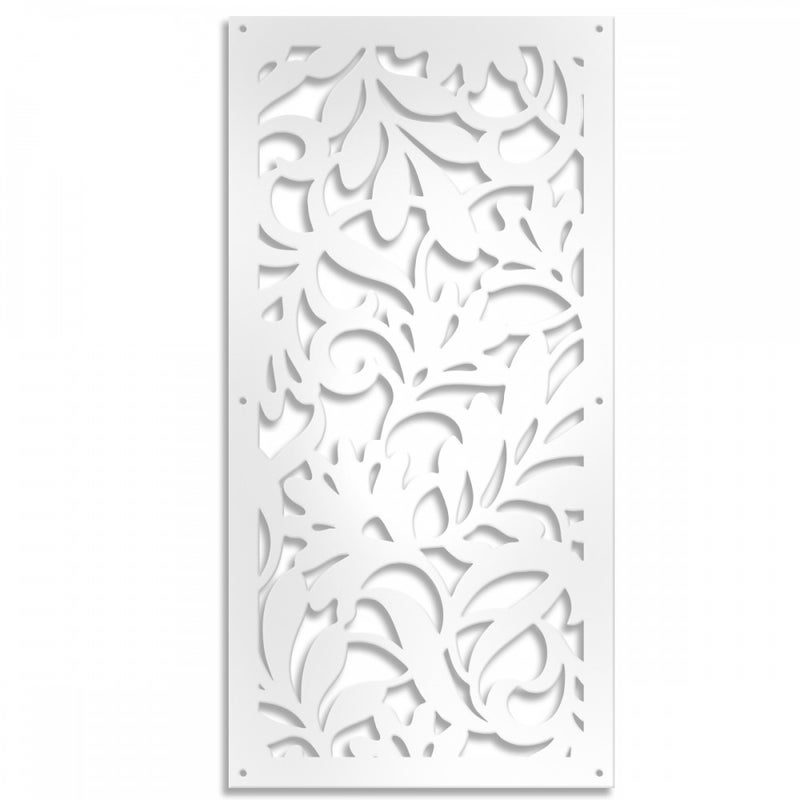 FLOWERS - Panel perforowany z PVC - Biały parasol przeciwsłoneczny, 73x148 cm - grubość 10 mm