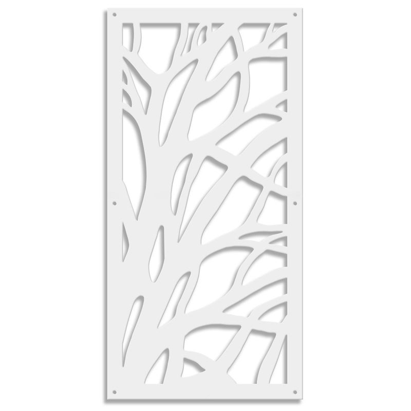 TREE - Panel perforowany z PVC - Biała osłona przeciwsłoneczna, 73x148 cm - grubość 10 mm