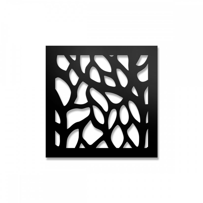 LEAVES - Panel perforowany PCV - Czarny Parasol przeciwsłoneczny 73x73 cm Grubość 1 cm