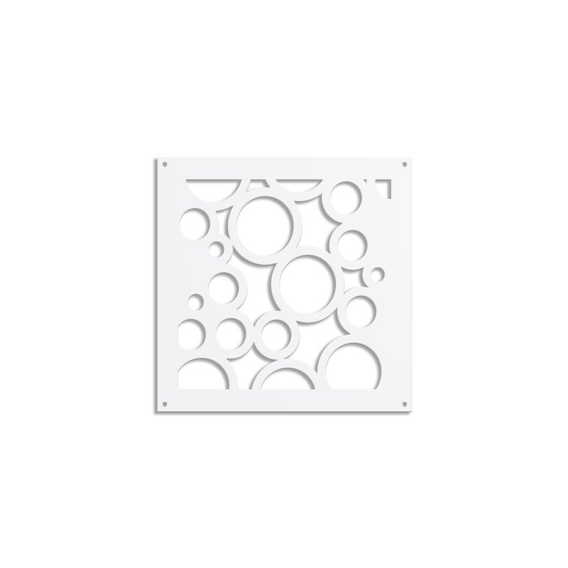 CIRCLE - Panel perforowany z PVC - Biały parasol przeciwsłoneczny 73x73 cm Grubość 1 cm