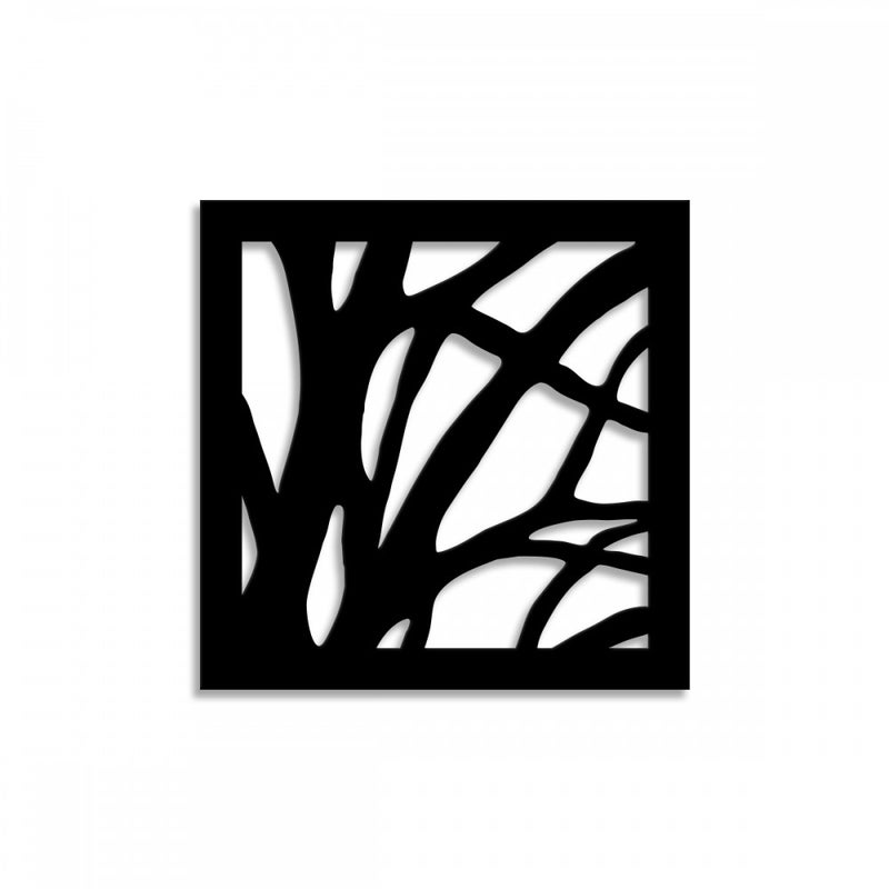 TREE - Panel perforowany z PVC - Czarny Parasol przeciwsłoneczny 98x98 cm Grubość 1 cm