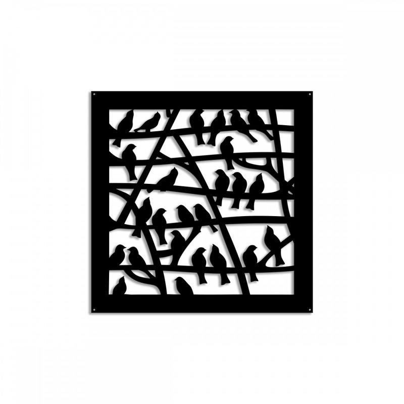 BIRDS - Panel perforowany PCV - CZARNY Parasol 98x98 cm Grubość 1 cm