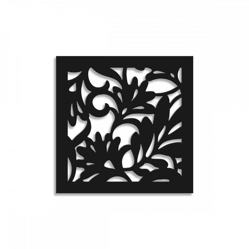 KWIATY - Panel perforowany PCV - Parasol czarny 73x73 cm Grubość 1 cm