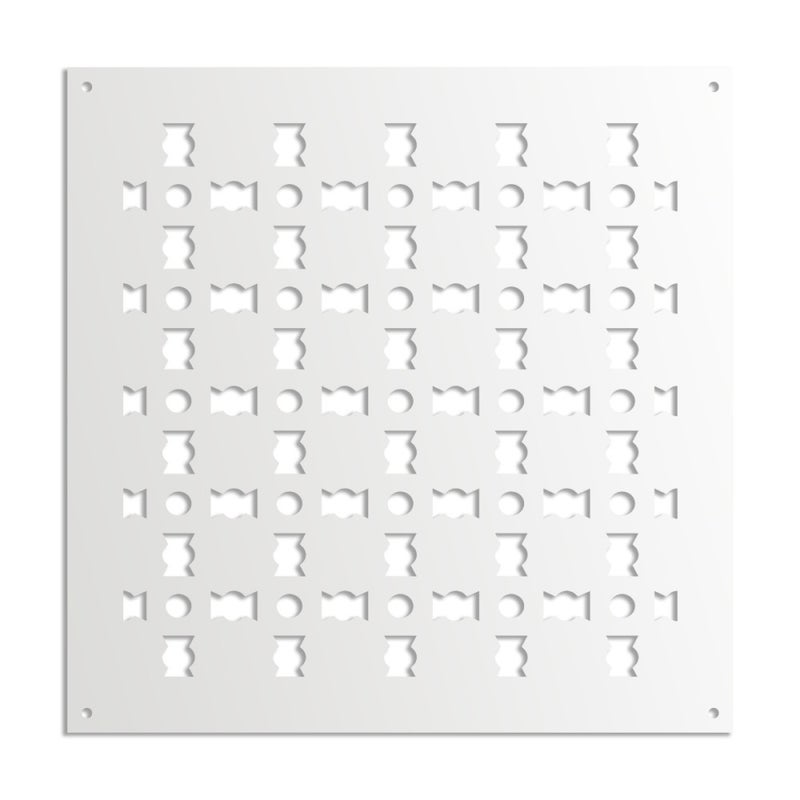 BISCUIT - Panel perforowany z PVC - Osłona przeciwsłoneczna - Rozmiar 98x98 cm - Grubość 1 cm - Kolor BIAŁY