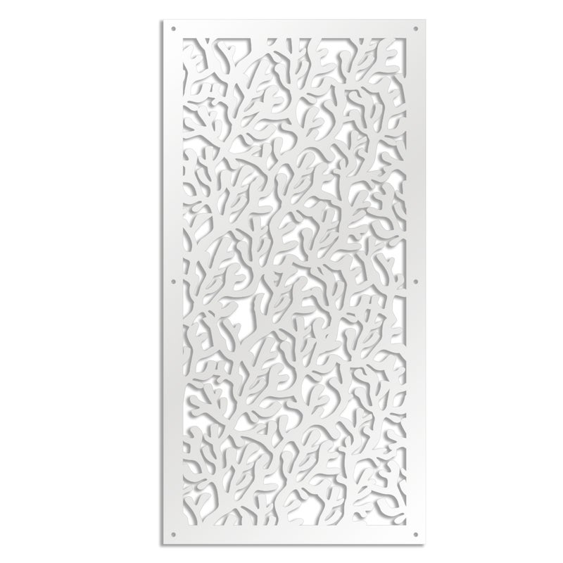 KORAL - Panel perforowany PCV - Parasol przeciwsłoneczny o wymiarach 50x150 cm - kolor biały