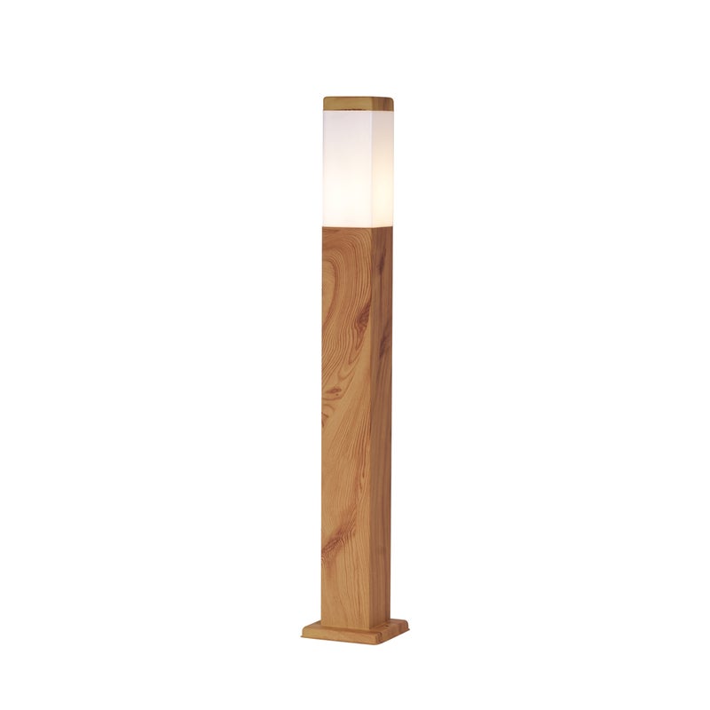Nowoczesna lampa podłogowa zewnętrzna stalowa z nadrukiem drewna 80 cm IP44 - Malois