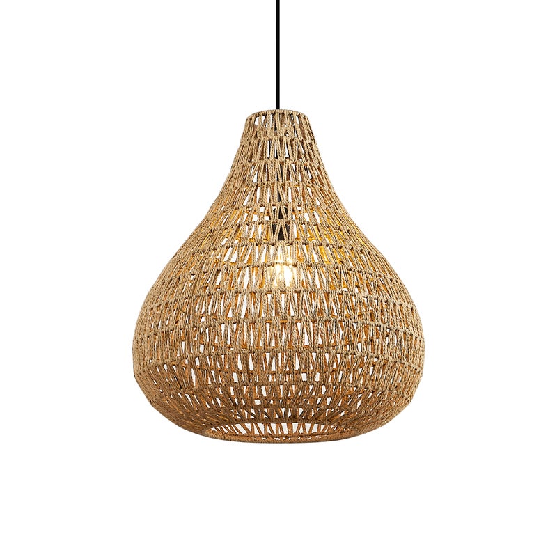 Skandynawska lampa wisząca brązowa 45 cm - Lina Natural