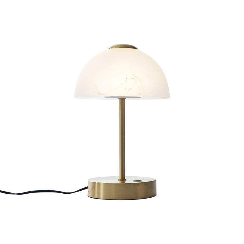 Designerska lampa stołowa złota z opalowym szkłem z możliwością ściemniania LED - Joya