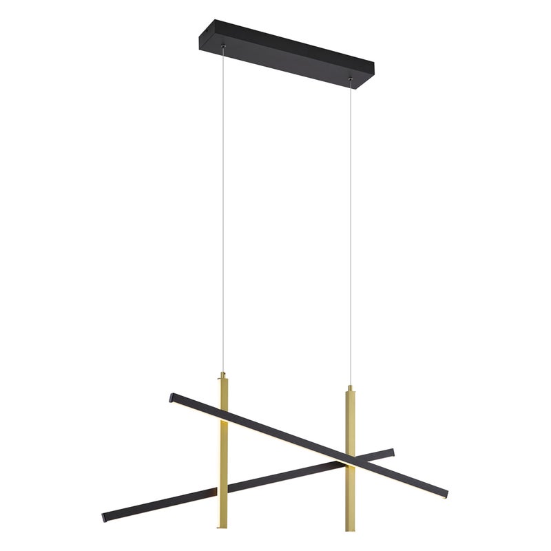 Designerska lampa wisząca X czarna ze złotem z LED z 3-stopniową regulacją - Joy