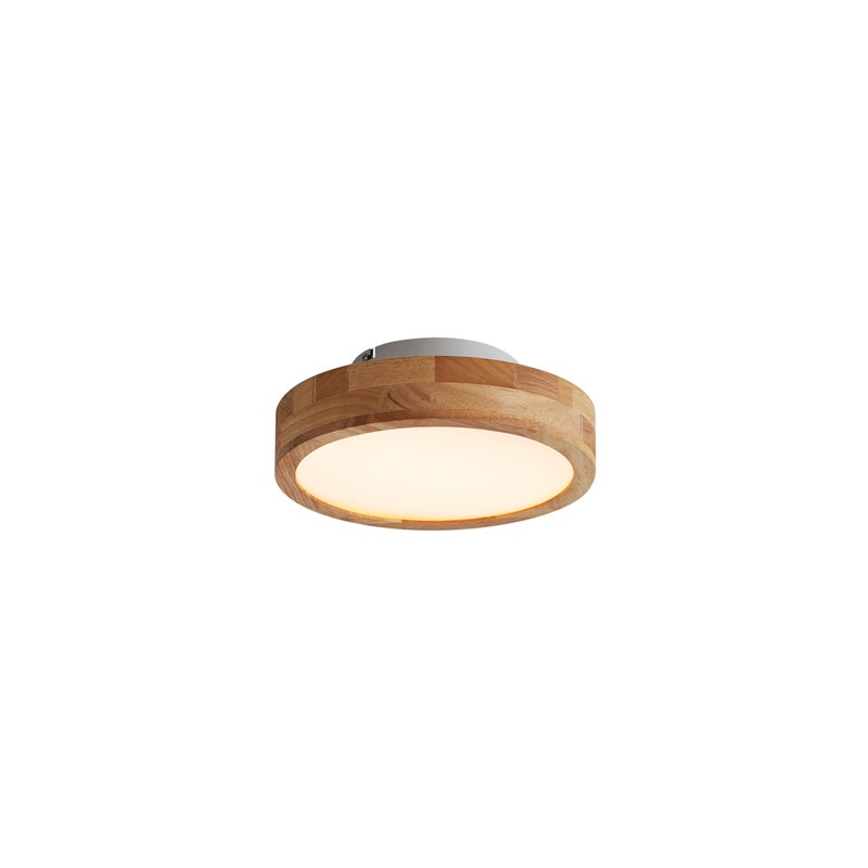 Lampa sufitowa w stylu skandynawskim drewno 30cm z LED ściemnialna - Pecker