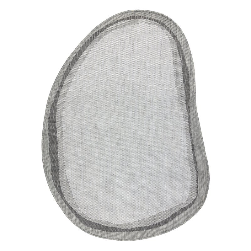 Dywan ORGANIC 2125 sizal Kamień ecru / szary - naturalny, nowoczesny nieregularny kształt 160x220 cm