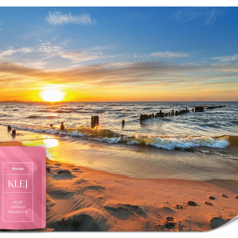 FOTOTAPETA DO SALONU ZACHÓD SŁOŃCA NAD MORZEM KRAJOBRAZ NATURA 3D 100x70