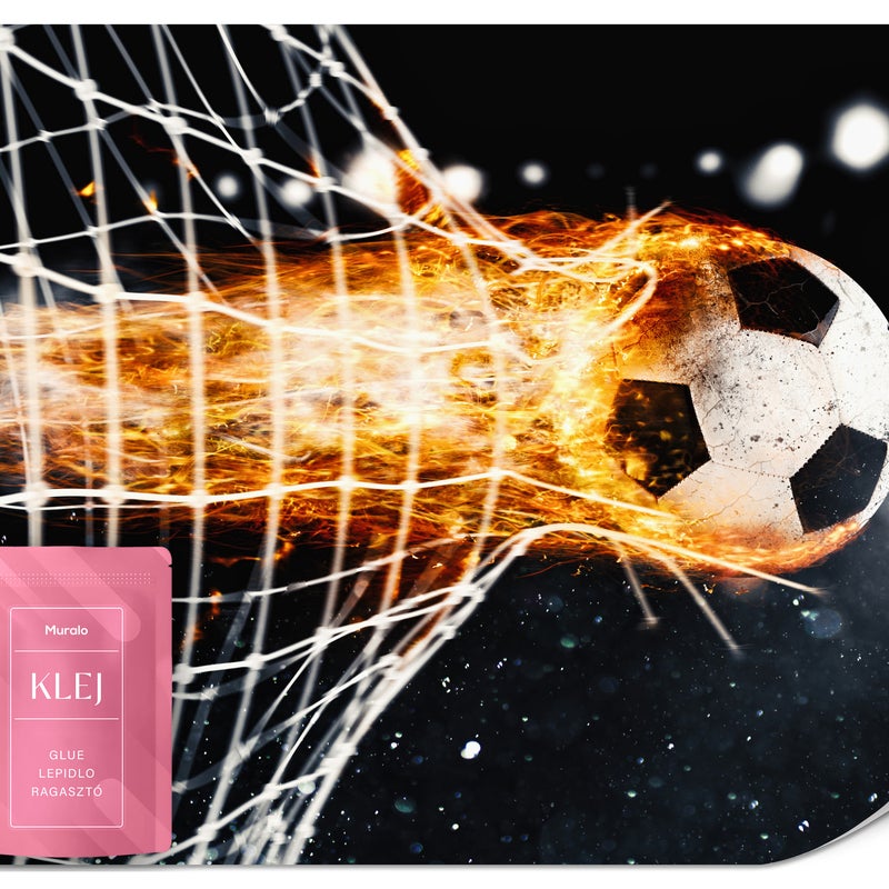 FOTOTAPETA DLA DZIECI PŁONĄCA PIŁKA NOŻNA BRAMKA SPORT STADION 3D 450x315