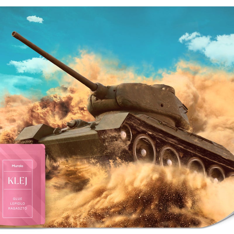 FOTOTAPETA MŁODZIEŻOWA CZOŁG WOJSKOWY PUSTYNIA ABSTRAKCJA EFEKT 3D 500x350