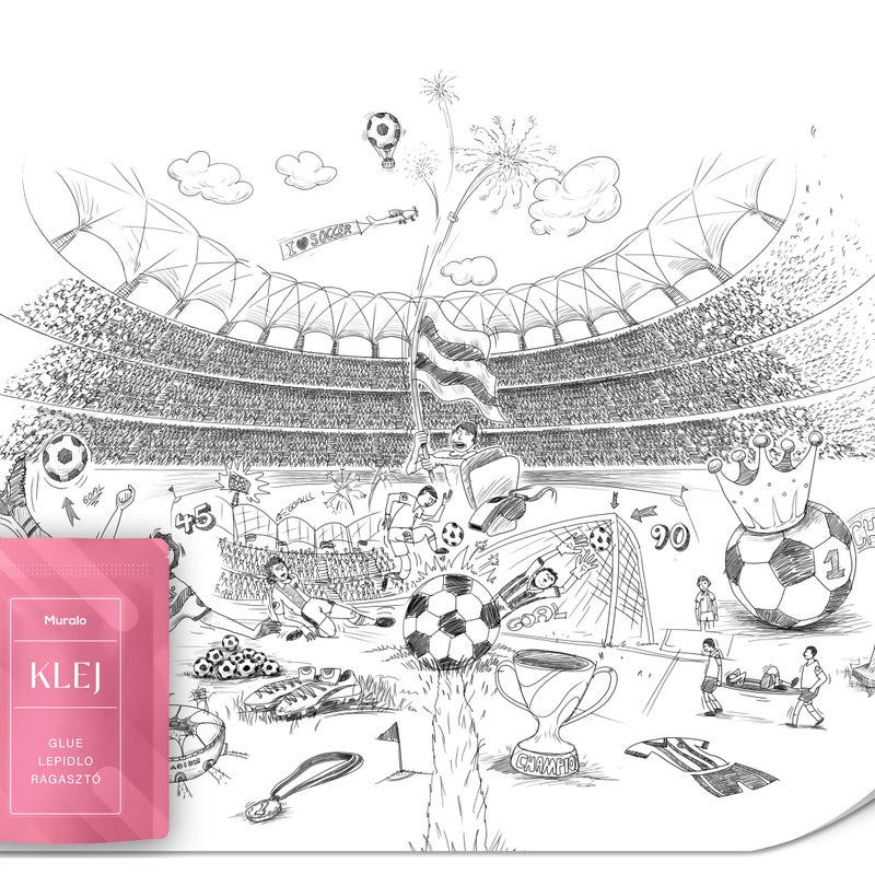 FOTOTAPETA DLA DZIECI MALOWANY STADION PIŁKARSKI SPORT DLA CHŁOPCA 100x70